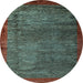 Round Abstract Light Blue Modern Rug, abs3058lblu