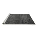 Sideview of Machine Washable Abstract Gray Modern Rug, wshabs3058gry