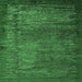 Square Machine Washable Abstract Emerald Green Modern Area Rugs, wshabs3058emgrn