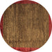 Round Abstract Brown Modern Rug, abs3058brn