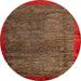 Round Abstract Light Brown Modern Rug, abs3058