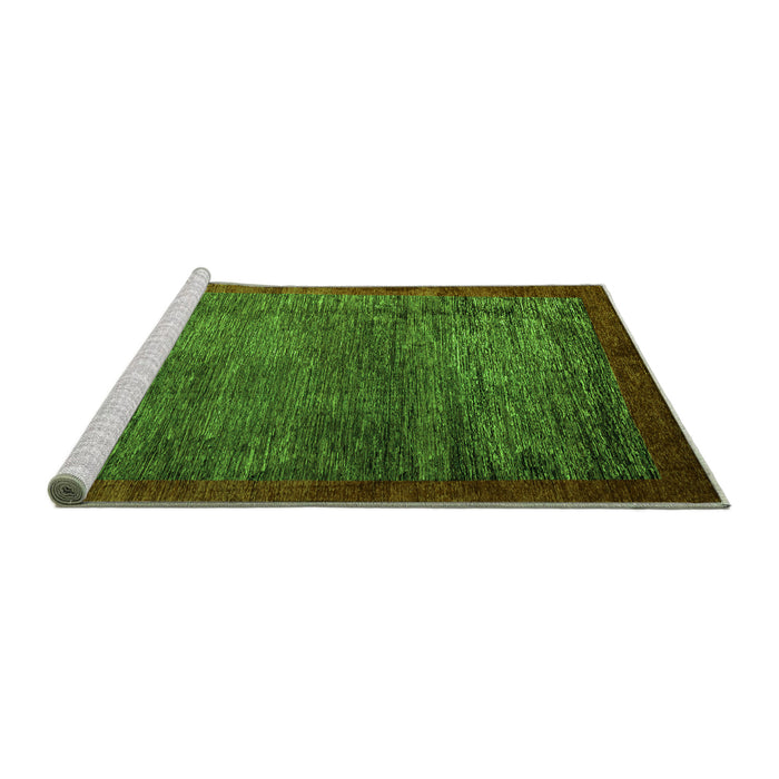 Sideview of Machine Washable Abstract Green Modern Area Rugs, wshabs3058grn