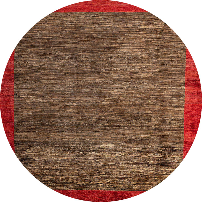 Round Machine Washable Abstract Light Brown Rug, wshabs3058