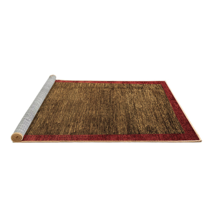 Sideview of Machine Washable Abstract Brown Modern Rug, wshabs3058brn