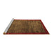 Sideview of Machine Washable Abstract Brown Modern Rug, wshabs3058brn