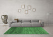 Machine Washable Abstract Emerald Green Modern Area Rugs in a Living Room,, wshabs3059emgrn