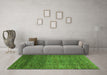 Machine Washable Abstract Green Modern Area Rugs in a Living Room,, wshabs3059grn