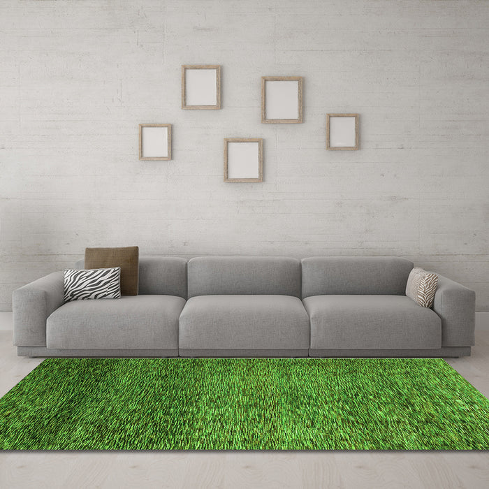 Machine Washable Abstract Green Modern Area Rugs in a Living Room,, wshabs3059grn