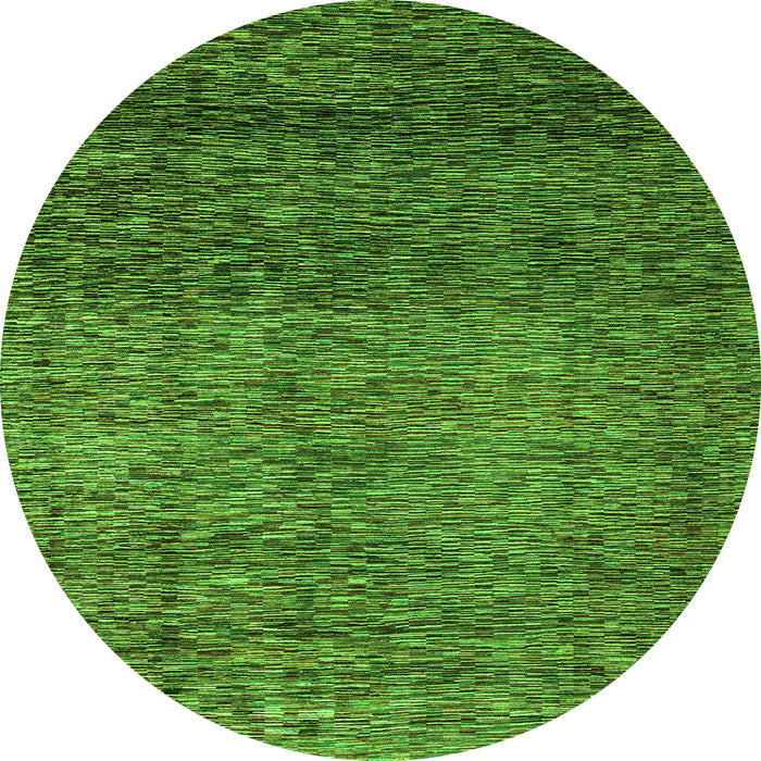 Round Machine Washable Abstract Green Modern Area Rugs, wshabs3059grn