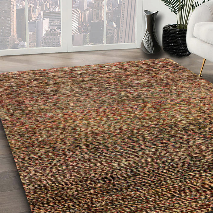 Abstract Red Brown Modern Rug in Family Room, abs3059