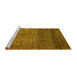 Sideview of Machine Washable Abstract Yellow Modern Rug, wshabs3059yw