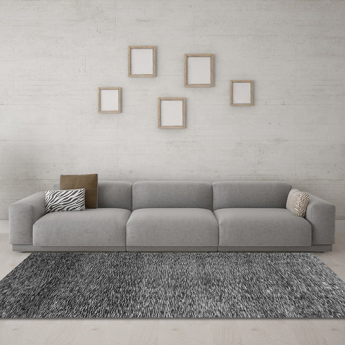 Machine Washable Abstract Gray Modern Rug in a Living Room,, wshabs3059gry