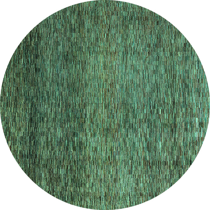 Round Abstract Turquoise Modern Rug, abs3059turq