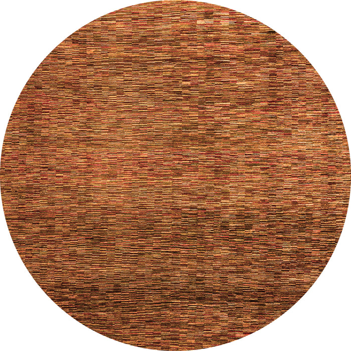 Round Machine Washable Abstract Orange Modern Area Rugs, wshabs3059org