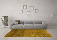 Machine Washable Abstract Yellow Modern Rug, wshabs3059yw