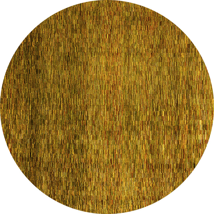 Round Abstract Yellow Modern Rug, abs3059yw