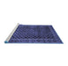 Sideview of Machine Washable Southwestern Blue Country Rug, wshabs305blu