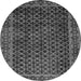 Round Machine Washable Southwestern Gray Country Rug, wshabs305gry