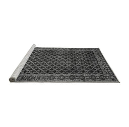 Sideview of Machine Washable Southwestern Gray Country Rug, wshabs305gry