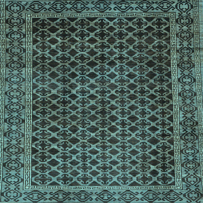 Square Machine Washable Southwestern Light Blue Country Rug, wshabs305lblu