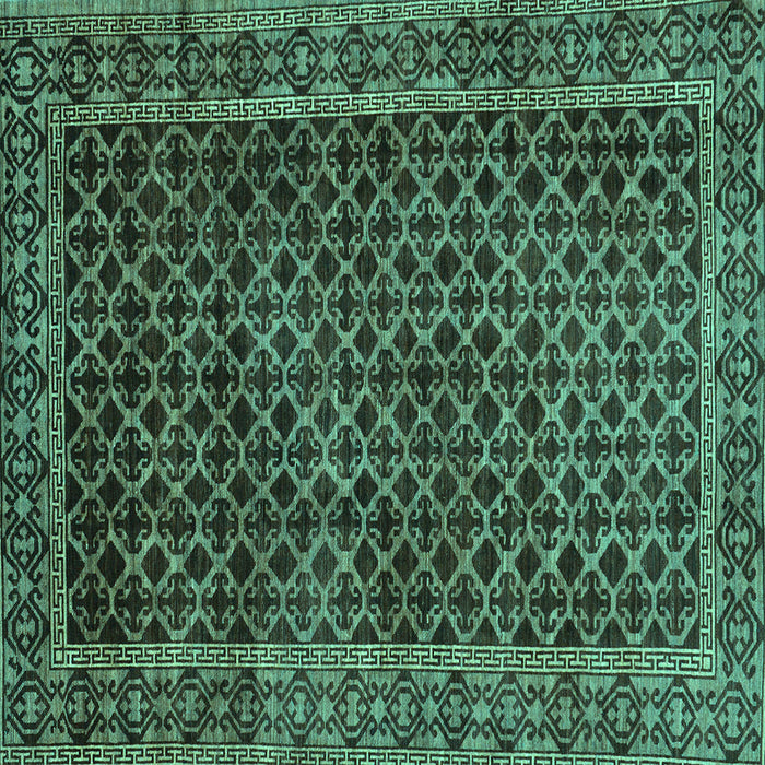 Square Southwestern Turquoise Country Rug, abs305turq
