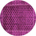 Round Machine Washable Southwestern Pink Country Rug, wshabs305pnk