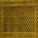 Square Machine Washable Southwestern Yellow Country Rug, wshabs305yw