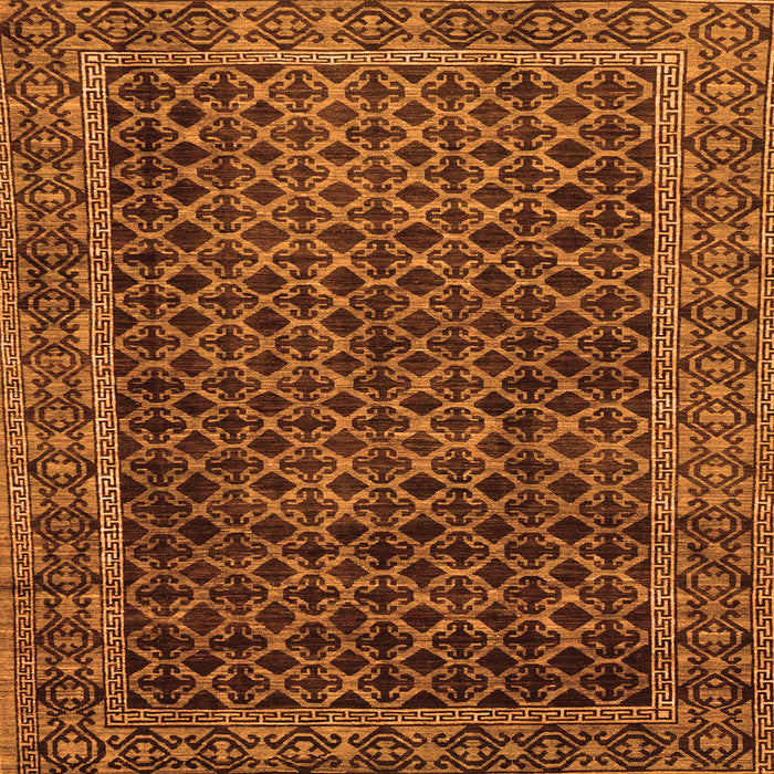 Square Machine Washable Southwestern Orange Country Area Rugs, wshabs305org