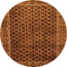 Round Machine Washable Southwestern Orange Country Area Rugs, wshabs305org