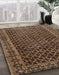 Machine Washable Abstract Bakers Brown Rug in a Family Room, wshabs305