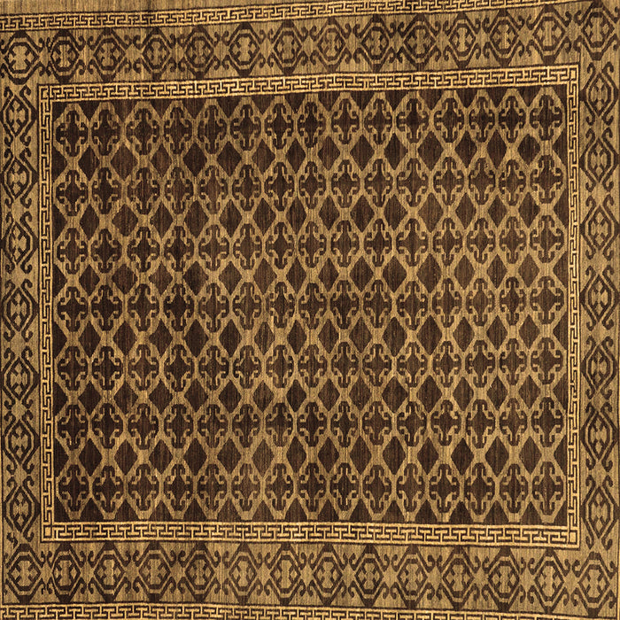 Square Southwestern Brown Country Rug, abs305brn