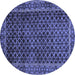 Round Southwestern Blue Country Rug, abs305blu