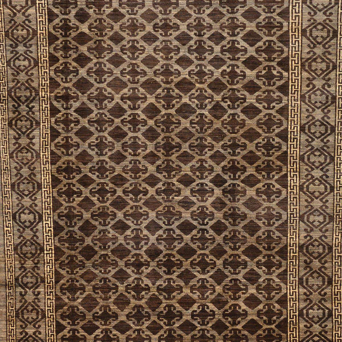 Machine Washable Abstract Bakers Brown Rug, wshabs305