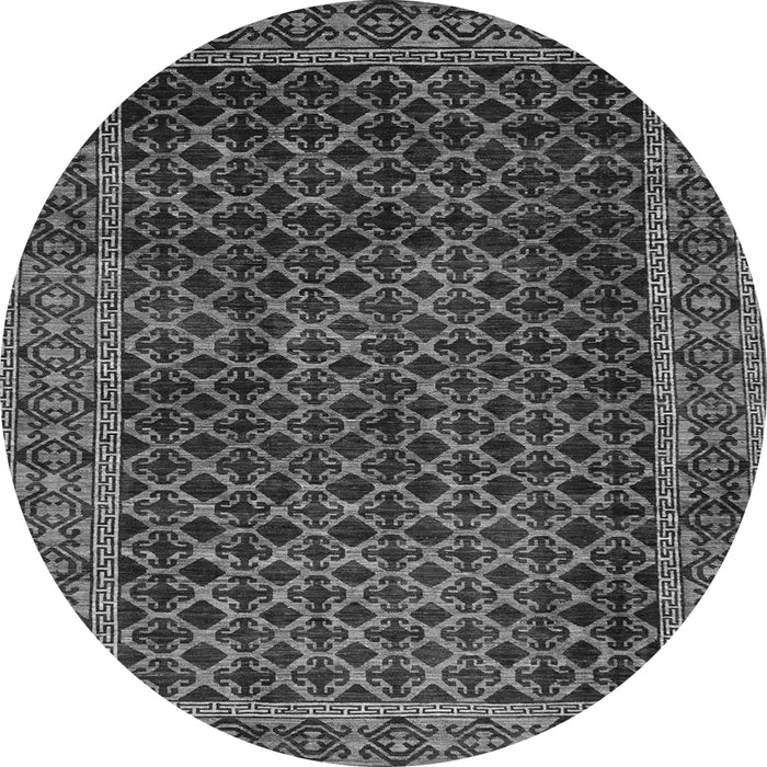 Round Southwestern Gray Country Rug, abs305gry