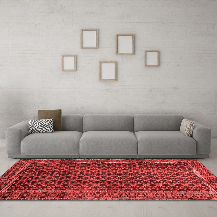 Country Red Washable Rugs