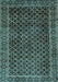 Machine Washable Southwestern Light Blue Country Rug, wshabs305lblu