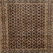 Square Abstract Bakers Brown Southwestern Rug, abs305