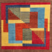 Square Abstract Red Modern Rug, abs3060