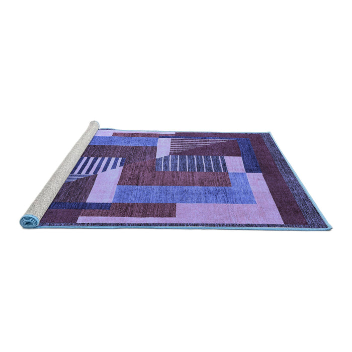 Sideview of Machine Washable Abstract Blue Modern Rug, wshabs3060blu