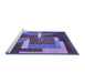 Sideview of Machine Washable Abstract Blue Modern Rug, wshabs3060blu