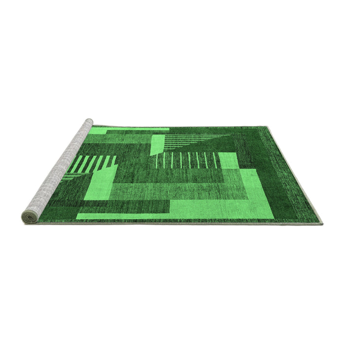 Sideview of Machine Washable Abstract Emerald Green Modern Area Rugs, wshabs3060emgrn