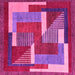 Square Machine Washable Abstract Pink Modern Rug, wshabs3060pnk