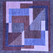 Square Machine Washable Abstract Blue Modern Rug, wshabs3060blu