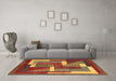 Machine Washable Abstract Brown Modern Rug in a Living Room,, wshabs3060brn