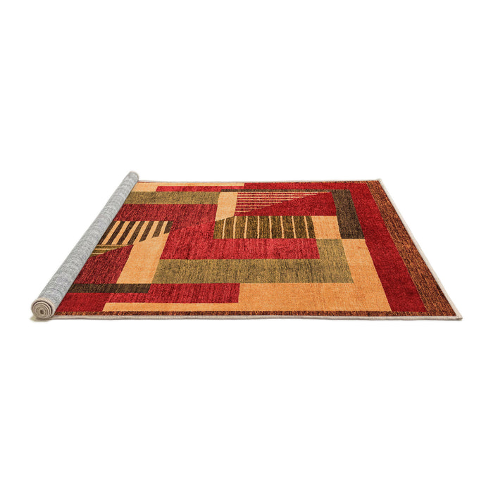 Sideview of Machine Washable Abstract Orange Modern Area Rugs, wshabs3060org