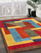 Abstract Red Modern Rug in Family Room, abs3060