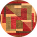 Round Abstract Orange Modern Rug, abs3060org