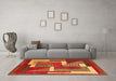 Machine Washable Abstract Orange Modern Area Rugs in a Living Room, wshabs3060org