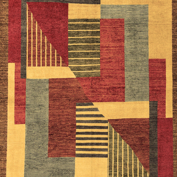 Machine Washable Abstract Brown Modern Rug, wshabs3060brn