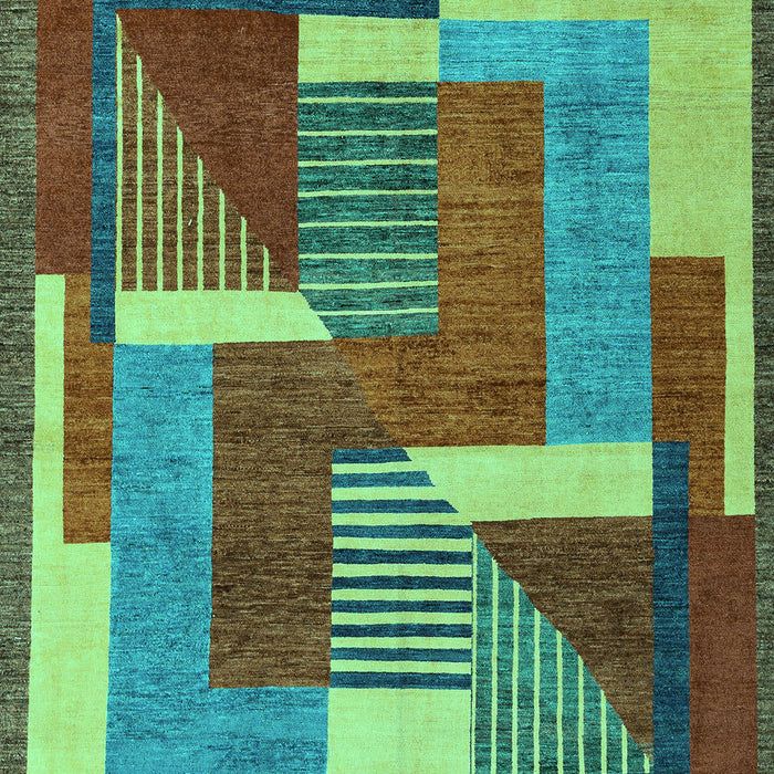 Machine Washable Abstract Turquoise Modern Area Rugs, wshabs3060turq